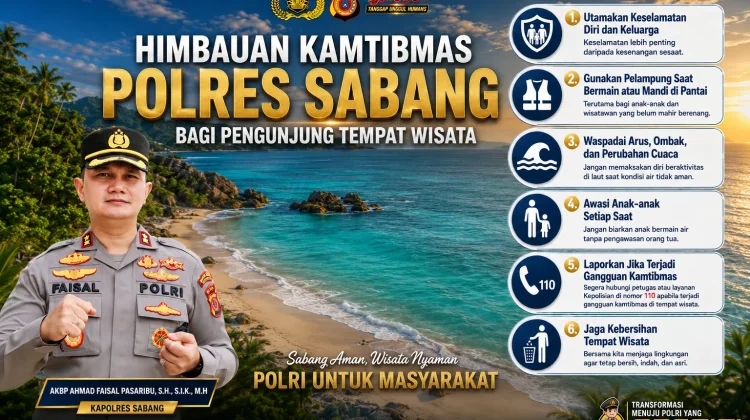 Polres Sabang Imbau Wisatawan Utamakan Keselamatan saat Berlibur