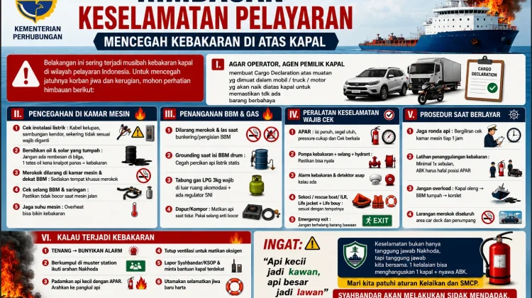 Kemenhub Imbau Pelayaran Tingkatkan Kewaspadaan Cegah Kebakaran Kapal