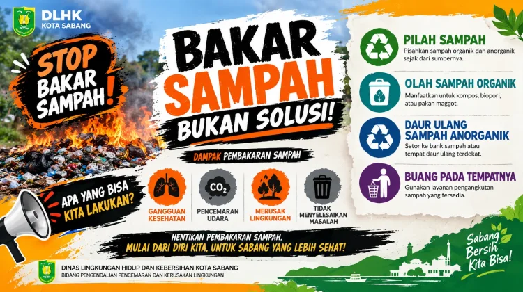 DLHK Sabang Ingatkan Warga, Membakar Sampah Bukan Solusi