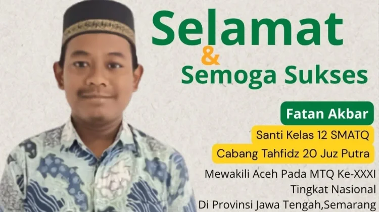PTQ Baitussalihin Kirim Dua Santri Wakili Aceh di MTQ Nasional 2026