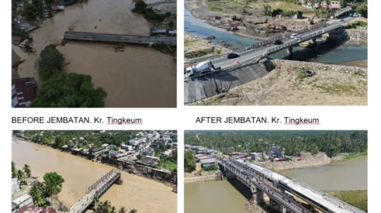 Tiga Jembatan Terdampak Banjir di Aceh Mulai Kembali Fungsional