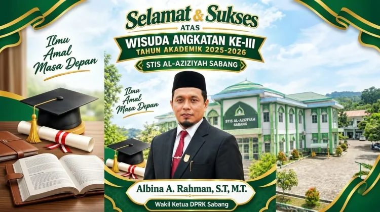 Wisuda STIS Al-Aziziyah Sabang, Wakil Ketua DPRK: Jadikan Ilmu untuk Pengabdian