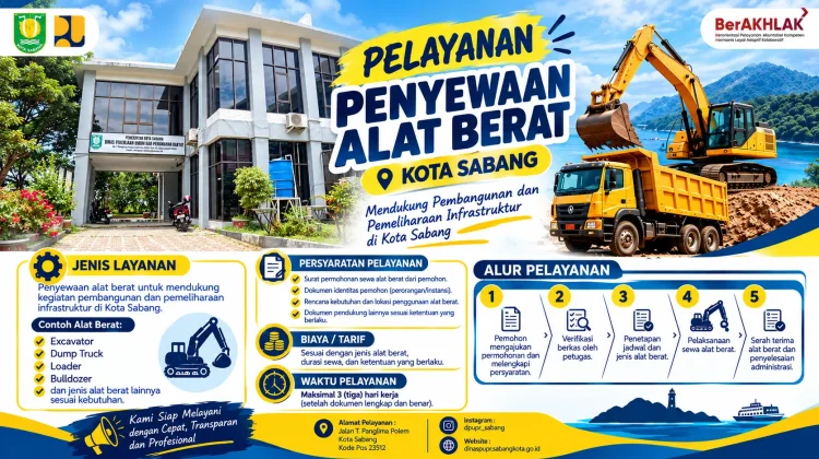 PUPR Sabang Buka Layanan Penyewaan Alat Berat, Hasil Sewa Jadi PAD