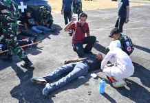 Tingkatkan Kesiapan Personel, Lanud MUS Gelar Latihan ERP Darurat Penerbangan