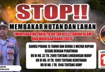 Kapolsek Sukajaya Ingatkan Bahaya dan Sanksi Karhutla