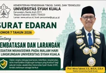 USK Batasi Kegiatan Mahasiswa Malam Hari Demi Keamanan Kampus