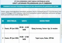 Sejumlah Kawasan di Sabang Alami Pemadaman Terjadwal Kamis Ini
