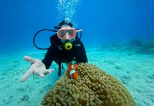 Selebgram Aceh Kenny Mariska Kagumi Keindahan Taman Bawah Laut Sabang