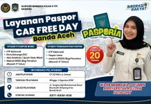 Layanan Paspor Imigrasi Sabang Kembali Hadir di CFD Banda Aceh 2 Agustus