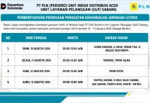 PLN ULP Sabang Jadwalkan Pemadaman Listrik untuk Penguatan Jaringan