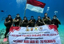 Polwan Selami Laut Sabang, Promosikan Pesona Wisata Bahari Pulau Rubiah