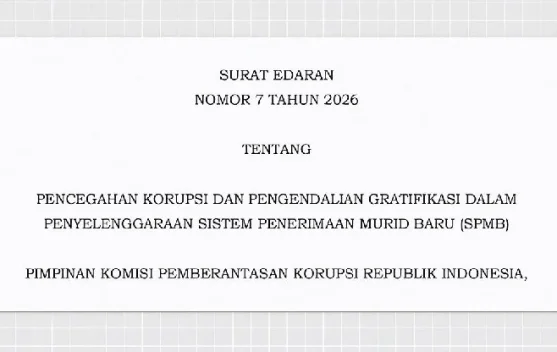 KPK Larang Pungutan Liar dan Titipan Siswa dalam SPMB 2026