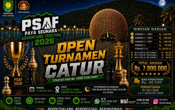 Open Turnamen Catur Percasi Akan Meriahkan Paya Seunara Adventure Festival