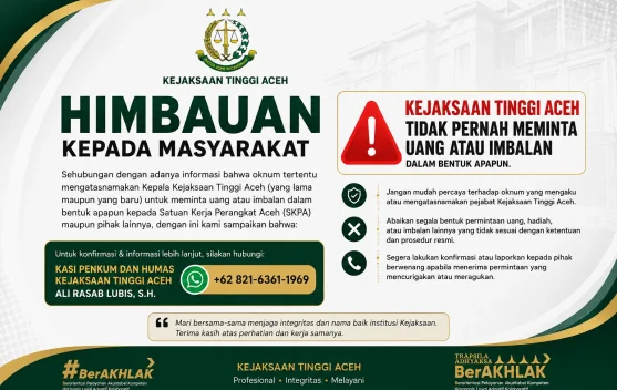Publik Diminta Abaikan Permintaan Uang Mengatasnamakan Jaksa