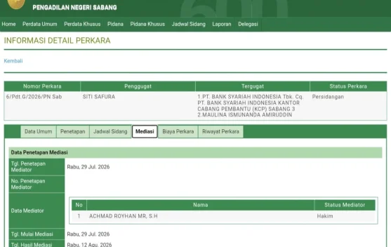 Gugatan Nasabah BSI di Sabang Berlanjut usai Mediasi Gagal