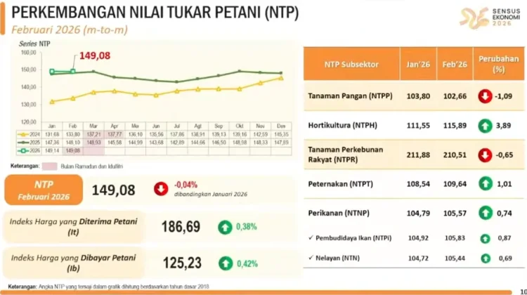 BPS Kaltim Catat Nilai Tukar Petani Kaltim 149,08 Poin, Hortikultura Menguat