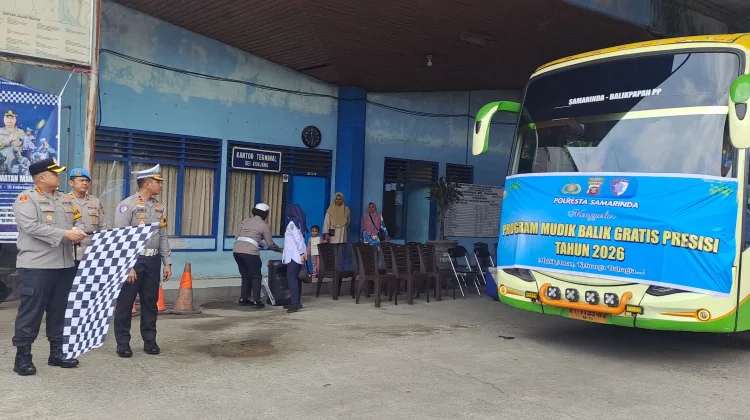 Mudik Gratis, Polresta Samarinda Berangkatkan 152 Pemudik ke Balikpapan