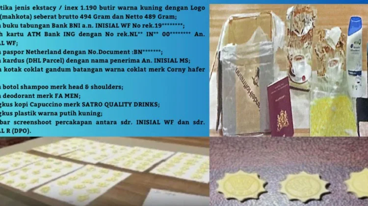 Polda Kaltim Ringkus WNA Belanda Selundup Ribuan Ekstasi Dari Jerman