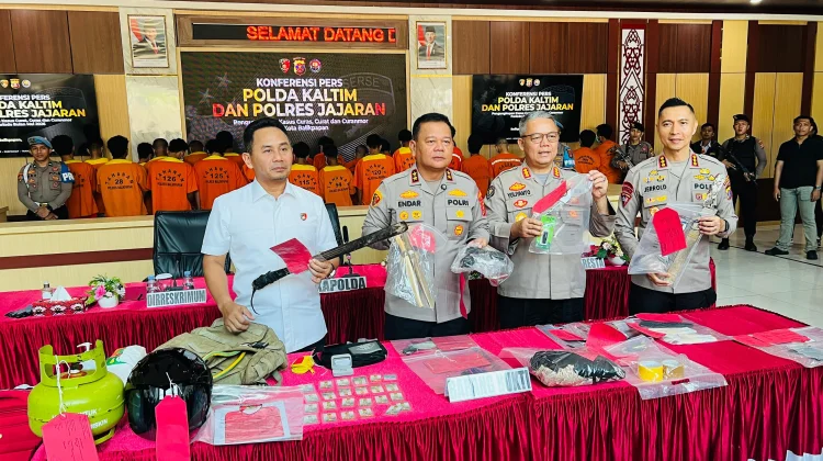 Polda Kaltim Ungkap 63 Kasus Kejahatan Jalanan, 81 Tersangka Ditangkap