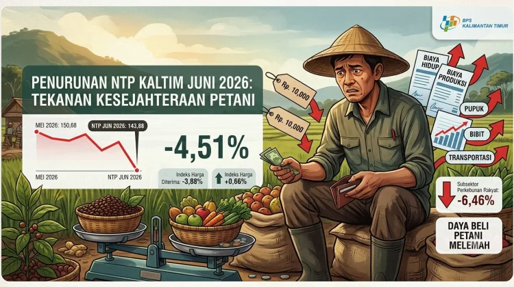 Nilai Tukar Petani Kalimantan Timur Turun 4,51 Persen pada Juni 2026
