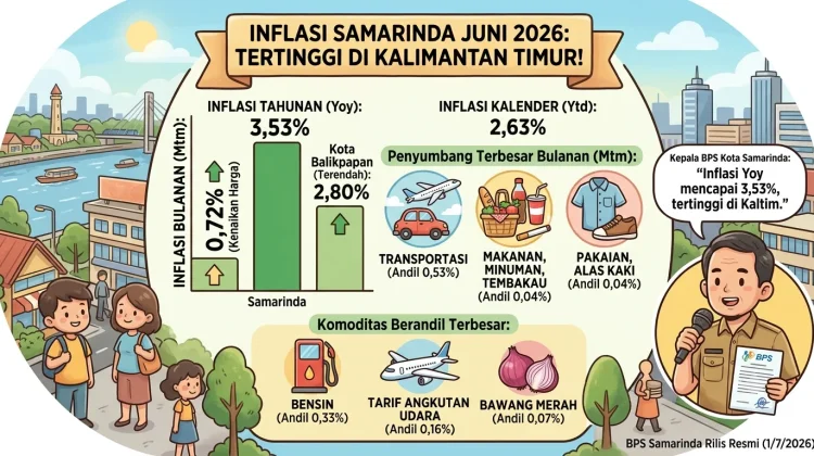 BPS Samarinda Catat Inflasi Tahunan Tertinggi di Kalimantan Timur