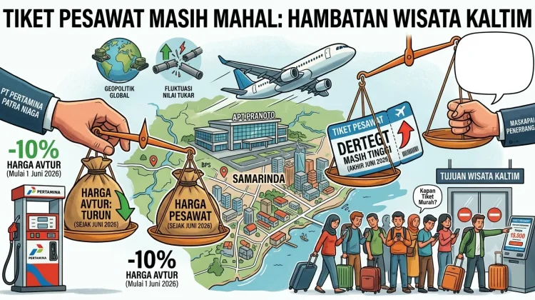 Harga Tiket Pesawat Masih Tinggi, Sektor Pariwisata Samarinda Terdampak