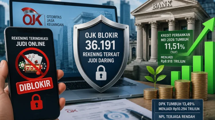 OJK Blokir 36 Ribu Rekening Judi, Kredit Perbankan Justru Melaju