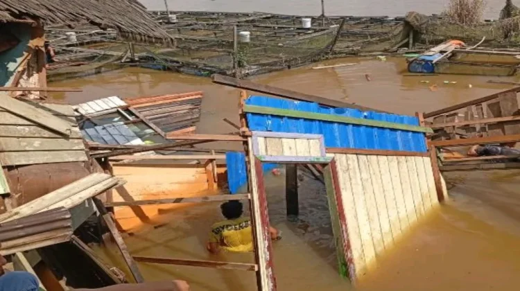 Rumah Terdampak Abrasi Sungai Mahakam, Dua Bangunan Longsor di Embalut