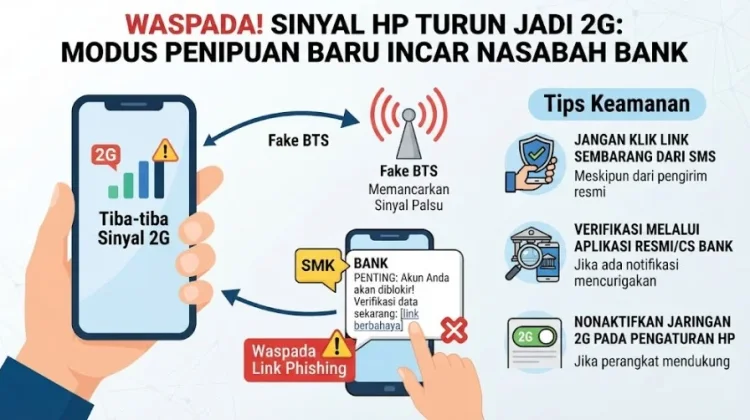 Sinyal HP Tiba-Tiba Turun Jadi 2G, Modus Penipuan yang Mengincar Nasabah Bank