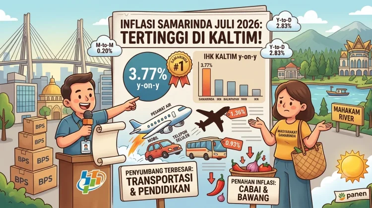 BPS Catat Inflasi Tahunan Samarinda Capai 3,77 Persen, Tertinggi di Kaltim