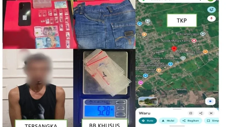 Polisi Tangkap Pria Bawa 16 Paket Sabu di Waru