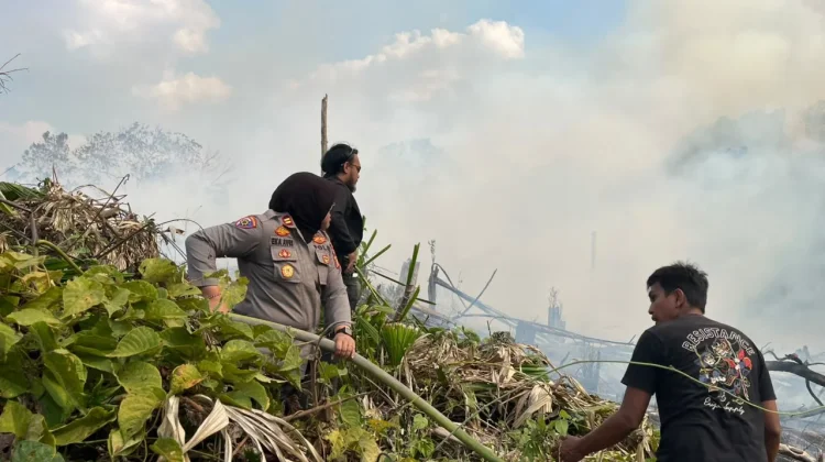 Lahan di Desa Biu Terbakar, Kapolsek Muara Samu Terjun ke Lokasi