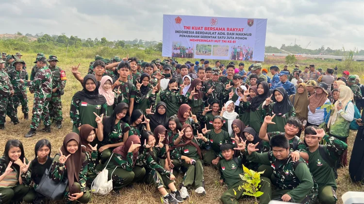 Kodam VI/Mlw di HUT TNI Menebar Energi Kebaikan Menanam 277 Ribu Pohon