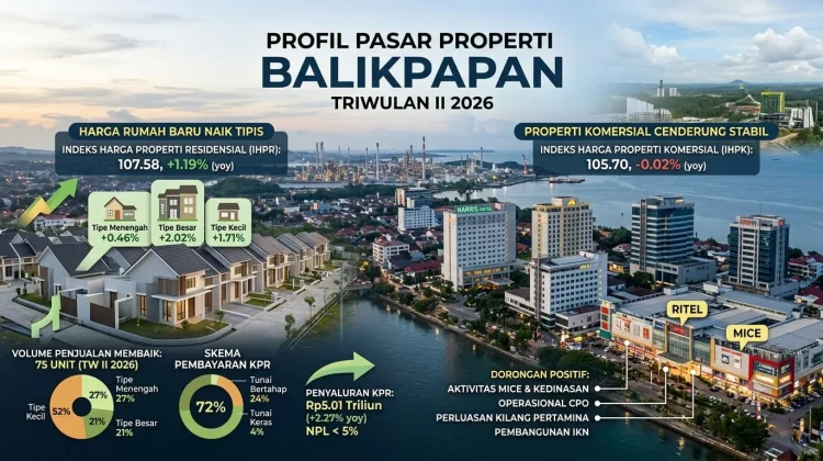 Harga Rumah Balikpapan Naik Tipis, Properti Komersial Cenderung Stabil