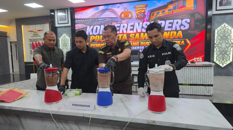 Polresta Samarinda Musnahkan Narkoba Jenis Sabu dan Ekstasi dengan 12 Tersangka