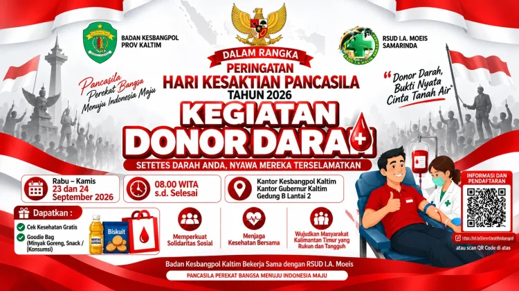 Kesbangpol Kaltim Targetkan 600 Pendonor Hari Kesaktian Pancasila
