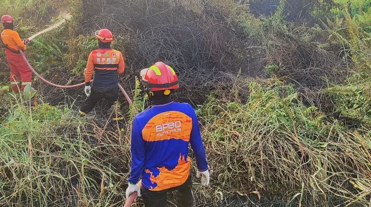 Karhutla di Sangatta Selatan Berhasil Dipadamkan, Satu Hektare Lahan Terbakar