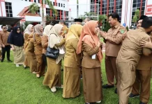 Sekda Kukar Pimpin Apel dan Halal Bihalal ASN