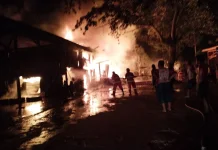 Tiga Bangunan di Petung Penajam Terbakar, Tim Gabungan Lakukan Pemadaman