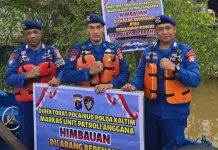 Ditpolairud Pasang Imbauan Waspada Buaya di Kukar