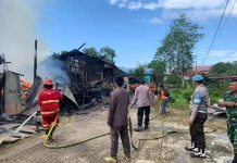 Dua Rumah Guru di Kuaro Paser Hangus Terbakar