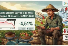Nilai Tukar Petani Kalimantan Timur Turun 4,51 Persen pada Juni 2026