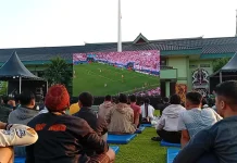Nobar Piala Dunia di Makorem 091 Jadi Magnet Ribuan Warga Samarinda