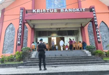 Wujudkan Toleransi,Brimob Kaltim Amankan Ibadah Gereja di Balikpapan