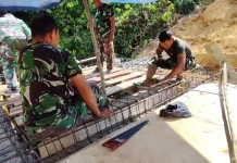 TMMD di Desa Biu Sudah Tahap Pembuatan Jembatan Beton dan Perbaikan Masjid