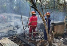 Rumah Semi Permanen di Desa Kerang Paser Hangus Terbakar