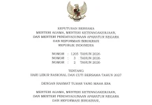 Pemerintah Tetapkan 18 Hari Libur Nasional dan 8 Cuti Bersama 2027