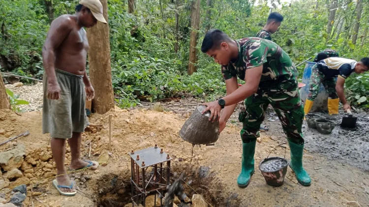 Pegecoran Tandon Air TMMD ke-128 Bangkalan Dimulai