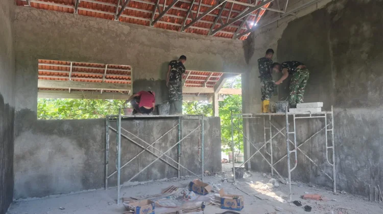 Satgas TMMD ke-128 Bangun Harapan Baru di SD Durin Barat