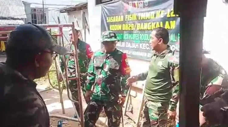 Dansatgas TMMD Bangkalan Tinjau Pembangunan MCK Pesantren